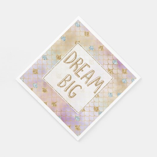 Goldmedaille Aqua Glitzer Traumhaft Lila Meerjungf Serviette (Ecke)