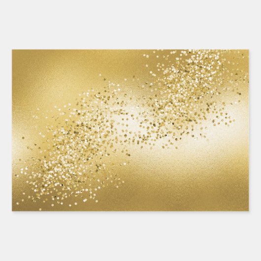 Goldmedaille Aqua Turquoise Glitzer Sparkone Meerj Geschenkpapier Set (Vorderseite 3)