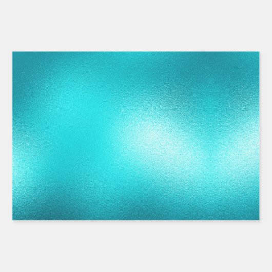 Goldmedaille Aqua Turquoise Glitzer Sparkone Meerj Geschenkpapier Set (Vorderseite)