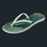 Goldmedaille auf der Emerald Green Trauzeugin Wedd Badesandalen<br><div class="desc">Diese wunderschönen Hochzeitskippen sind eine großartige Möglichkeit, Ihre Trauzeugin zu danken und zu erkennen, während sie gleichzeitig ihre Füße rette. Das elegante Design mit goldenen Spitzen-Frills auf smaragdgrünem Hintergrund und extravagant goldfarbenen Schriftzeichen zeichnet sich durch ein elegantes Design aus. Der Test liest Trauzeugin mit ihrem Namen unten. Ein guter Weg,...</div>