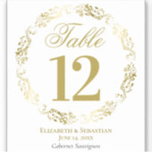 Goldmedaille auf der White Wedding Tischnummer Wei Aufkleber (Vorderseite)