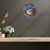 Goldmedaille aus Blauagat-Marmor-Rose Runde Wanduhr