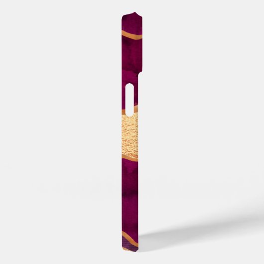 Goldmedaille aus Burgund, Marmor Rose, Goldname Case-Mate iPhone Hülle (Rückseite / Rechts)