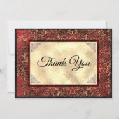 Goldmedaille aus roten Imitaten Dankeskarte (Vorderseite)