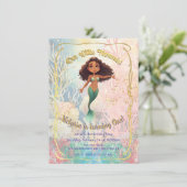 Goldmedaille BIrthday Party unter dem Meer Einladung (Stehend Vorderseite)