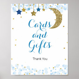 Goldmedaille blaue Wasserfarbkarten und Geschenkze Poster