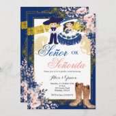 Goldmedaille Blue Senor oder Senorita Gender Revea Einladung (Vorne/Hinten)