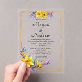 Goldmedaille Blume Fall Foliage Wedding Acryleinladungen (Insitu (Handheld))