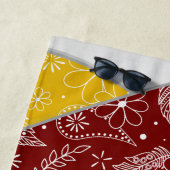 Goldmedaille Boho Blumenpaisley Muster Volleyball Strandtuch (Beispiel)