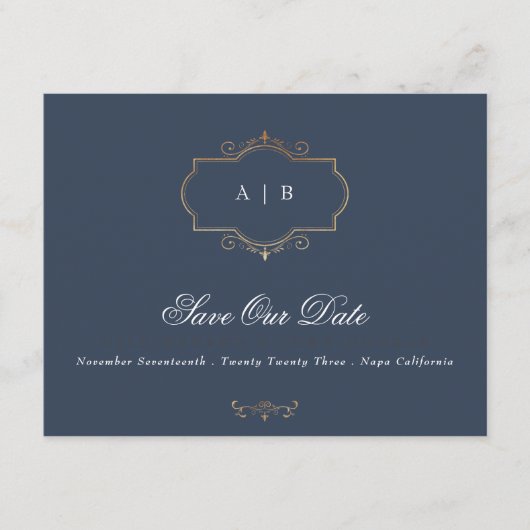 Goldmedaille-Bordeaux-Foto Save the Date Ankündigung (Vorderseite)