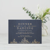 Goldmedaille Deko Vintage Hochzeit Empfang Begleitkarte (Stehend Vorderseite)