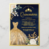 Goldmedaille der braunen Elfenbein-Flotte Quincean Folieneinladung (Vorderseite)
