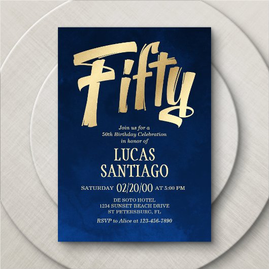 Goldmedaille der Männernacht zum 50. Geburtstag Einladung