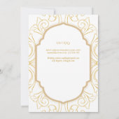 Goldmedaille der Verzierten katholischen Hochzeit Einladung (Rückseite)