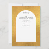 Goldmedaille der weißen katholischen Hochzeit Einladung (Rückseite)