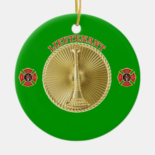 Goldmedaille des Feuerwehrleutnants Keramik Ornament (Vorne)