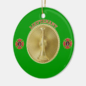 Goldmedaille des Feuerwehrleutnants Keramik Ornament (Links)