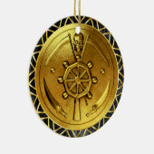 Goldmedaille des Nautical-Pirate-Schiffes Keramik Ornament (Rechts)
