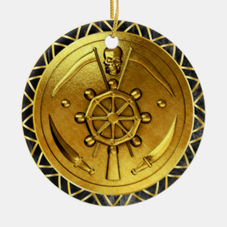 Goldmedaille des Nautical-Pirate-Schiffes Keramik Ornament