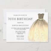 Goldmedaille Dress 60 & Fabulous 70. Geburtstag Einladung (Rückseite)