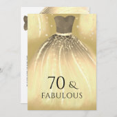 Goldmedaille Dress 60 & Fabulous 70. Geburtstag Einladung (Vorne/Hinten)