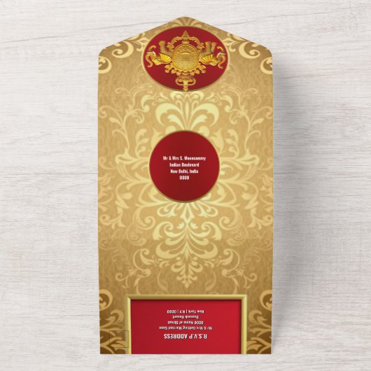 Goldmedaille-Elefanten-Luxus All In One Einladung (Außenbereich)