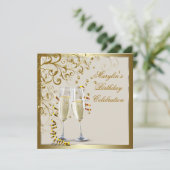 Goldmedaille Elfenbeinfrauen Elegantes Gold Einladung (Stehend Vorderseite)