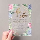 Goldmedaille: Er oder sie Blumengrün Acryleinladungen (Insitu (Handheld))