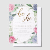 Goldmedaille: Er oder sie Blumengrün Pergament Einladungen (Versetzt)