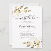 Goldmedaille Eukalyptus Calligraphy Golden Wedding Einladung (Vorderseite)