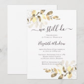 Goldmedaille Eukalyptus Calligraphy Golden Wedding Einladung (Vorne/Hinten)