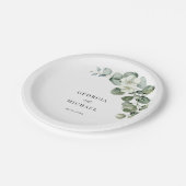 Goldmedaille Eukalyptus Foliage Pappteller (Schrägansicht)