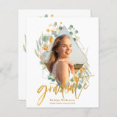 Goldmedaille Eukalyptus Geometric Grad Einladung (Vorne/Hinten)