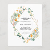 Goldmedaille Eukalyptus Geometric Grad Einladung (Rückseite)