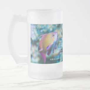 Goldmedaille, farbiger niedlicher Fisch Mattglas Bierglas