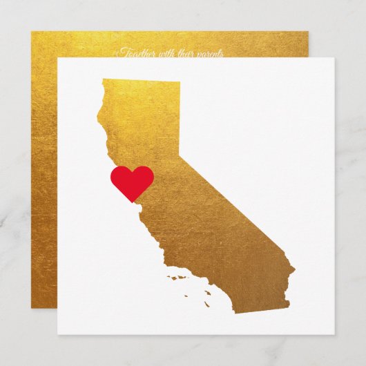 Goldmedaille Foil California Wedding Einladung (Vorne/Hinten)