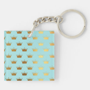 Goldmedaille Foil Crown Royal Aquamarin Aqua Moder Schlüsselanhänger