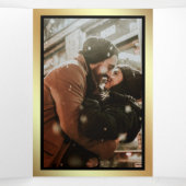 Goldmedaille-Foto-Hochzeit für Glitzer Dreifach Gefaltete Einladung (Innenseite Mitte)