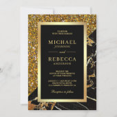 Goldmedaille-Foto-Hochzeit für Glitzer Einladung (Vorderseite)