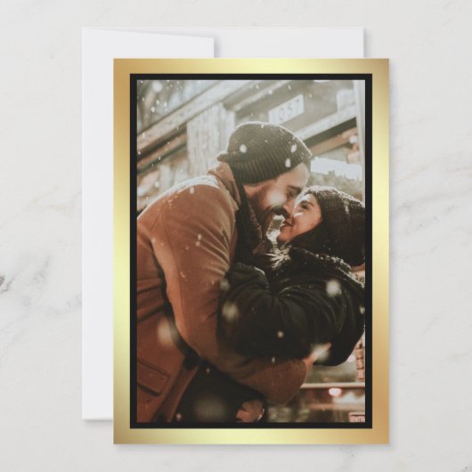 Goldmedaille-Foto-Hochzeit für Glitzer Einladung (Rückseite)