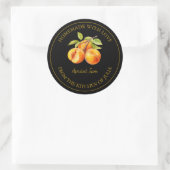 Goldmedaille für Apricot | Schwarz Runder Aufkleber (Tasche)