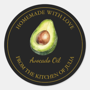 Goldmedaille für das Avocado-Öl Schwarz Runder Aufkleber