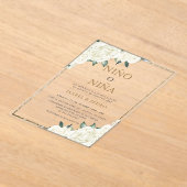 Goldmedaille für Glitzer Elfenbeinfloral Acryleinladungen (Ablage )