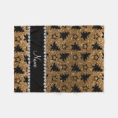 Goldmedaille für Glitzer-Weihnachtsbäume Fleecedecke (Vorderseite (Horizontal))