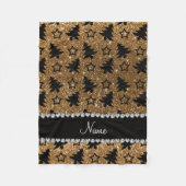 Goldmedaille für Glitzer-Weihnachtsbäume Fleecedecke (Vorderseite)