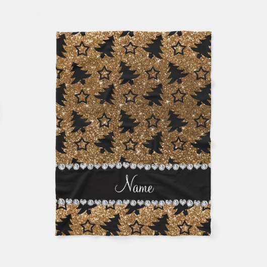 Goldmedaille für Glitzer-Weihnachtsbäume Fleecedecke (Vorderseite)