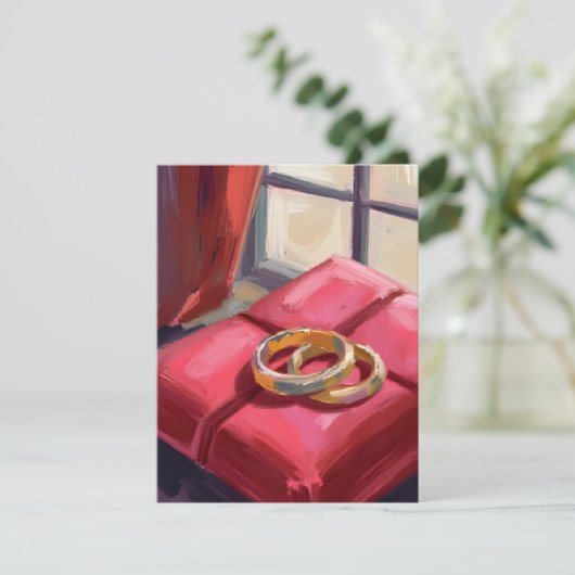 Goldmedaille für Hochzeitsringe Wasserfarbenkarte (Stehend Vorderseite)