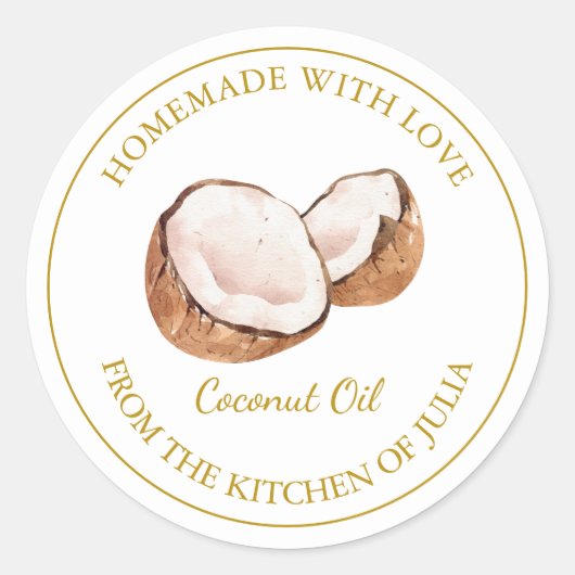 Goldmedaille für Kokosnuss | weiß Runder Aufkleber (Vorderseite)
