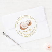 Goldmedaille für Kokosnuss | weiß Runder Aufkleber (Umschlag)