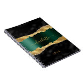 Goldmedaille für schwarze Smaragdgrün Notizblock (Rechte Seite)